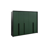 DREHTÜRENSCHRANK AZIR 255/217/65 cm 4-türig Schwarz - Schwarz/Grün, Holzwerkstoff (255/217/65cm) - MASSENO