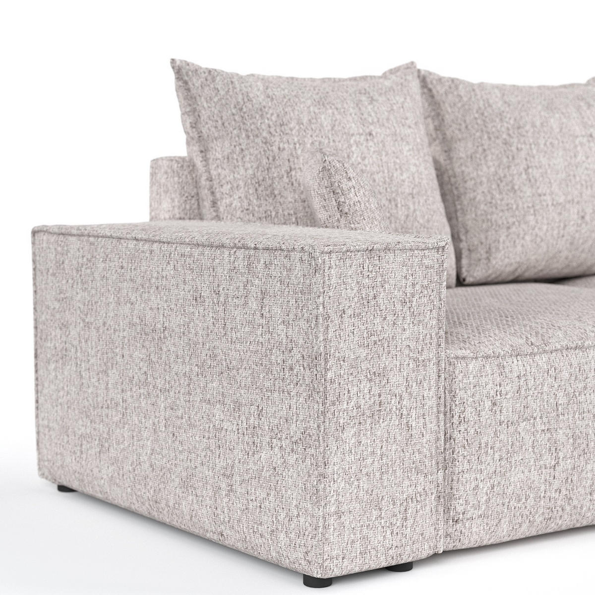 ROHOVÁ SEDAČKA SENSO, textil, Béžová - černá/béžová, dřevo/kompozitní dřevo (255/148cm) - AltaBeds