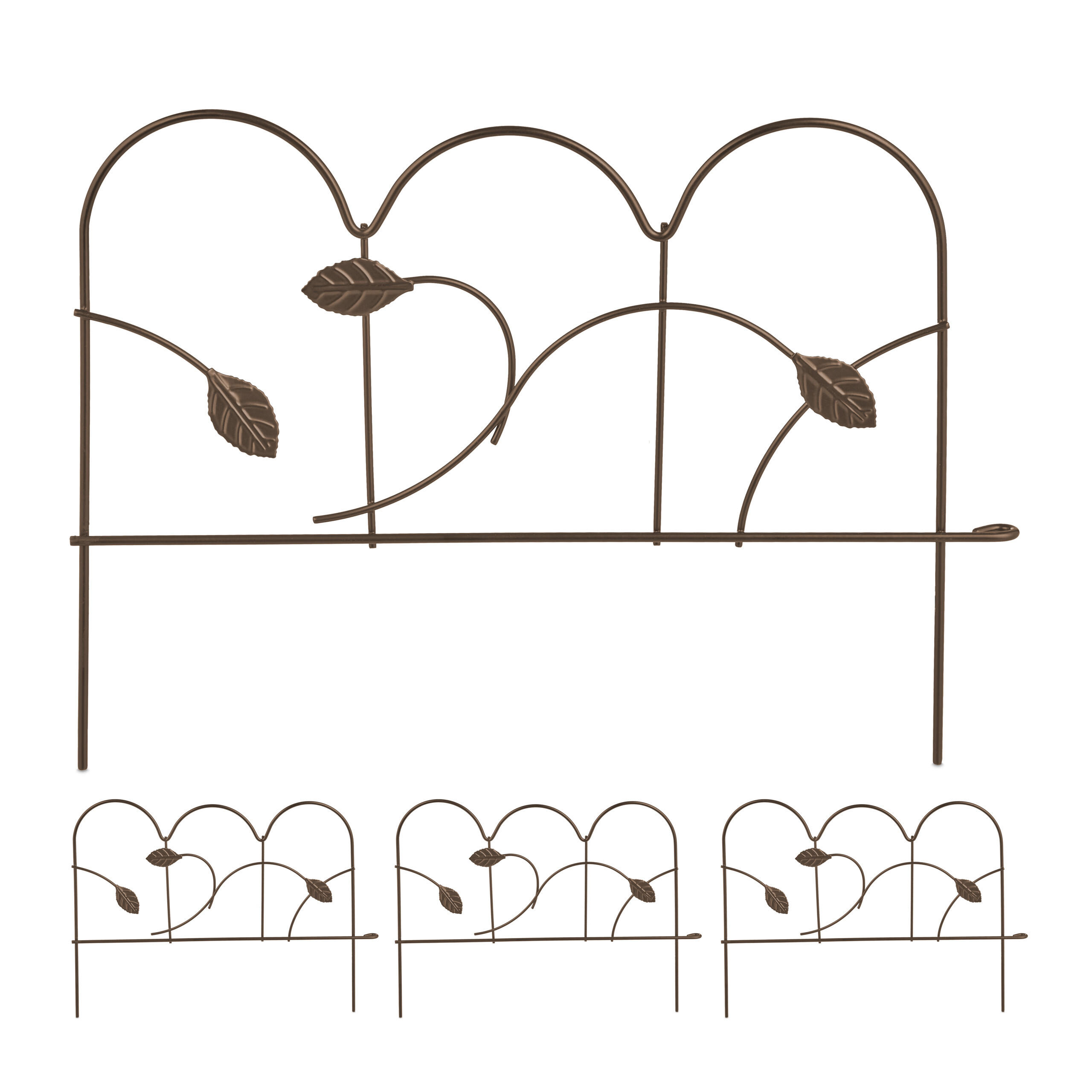 4XBEETEINFASSUNG - Braun, Metall (38.5/28/1.5cm) - Relaxdays