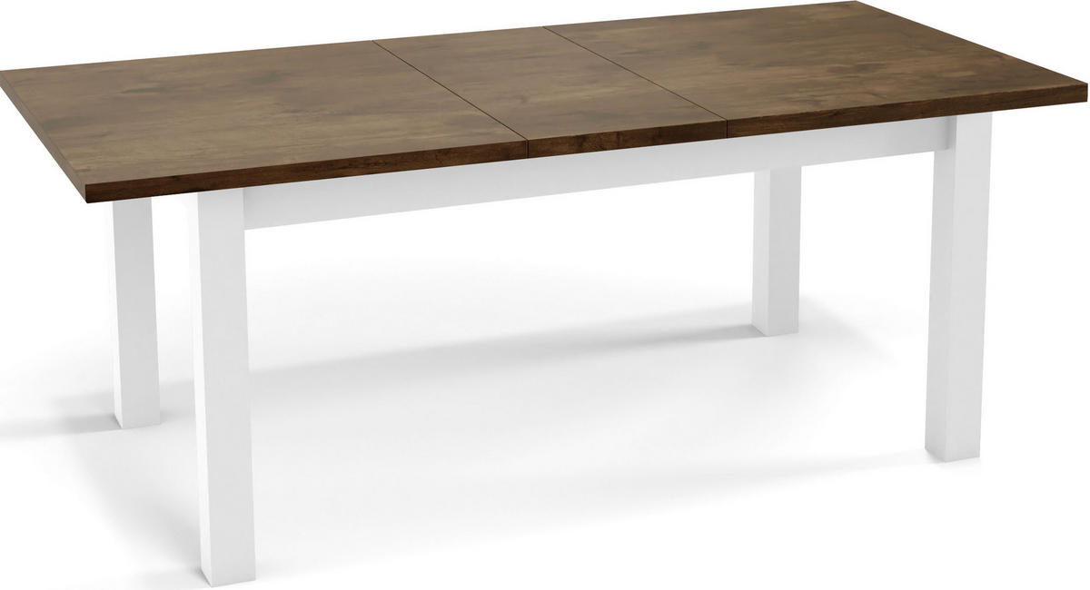 ESSTISCH Molly rechteckig ausziehbar, Lefkas Eiche 120-160/67/75 cm - Alteiche/Weiß, Holz/Holzwerkstoff (120/67/75cm) - WFL GROUP
