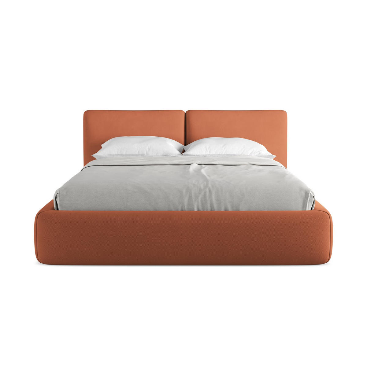 POLSTERBETT mit Bettkasten und Lattenrost 180x228 Orange - Terracotta/Schwarz, Kunststoff/Textil (160/200cm) - LaMiaSofa