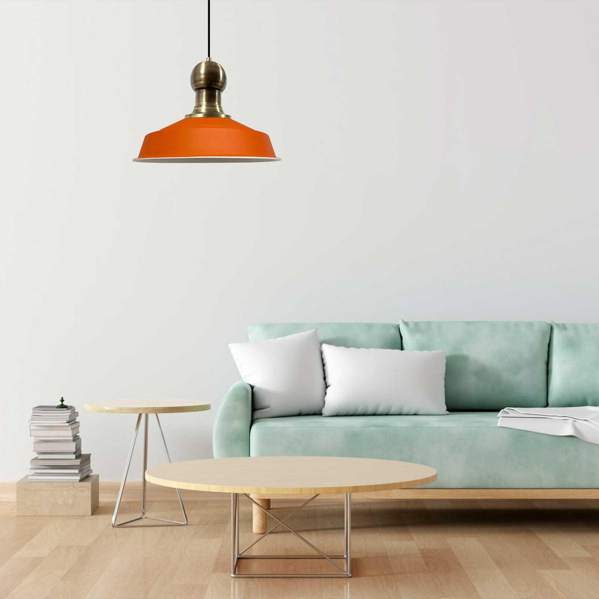 PENDELLEUCHTE Hängelampe Asletl 41/35 cm - Orange, Metall (35/41/35cm) - Bamyum