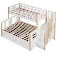 ETAGENBETT Holzbett 90x200+140x200 Weiß/Natur - Naturfarben, Holz (90/200cm) - ComfortXL