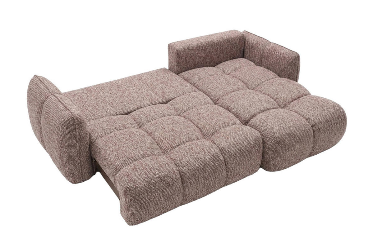 ROHOVÁ SEDAČKA ve tvaru L s funkcí spaní, žinylková tkanina Puente, Purpurová, Pravá strana, BELVEDER L - fialová, dřevo (250/168cm) - Kaiser Möbel