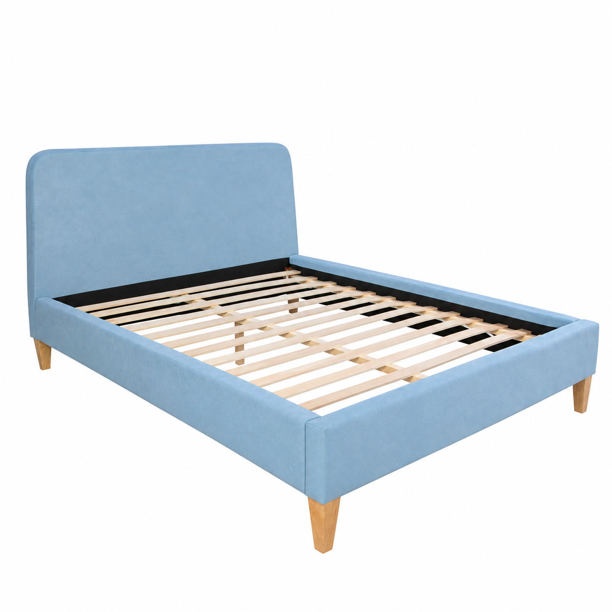 POLSTERBETT mit Lattenrost 140/200 cm in Blau - Blau, Textil (140/200cm) - Homestyle4u