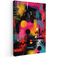 LEINWANDBILD Farbflächen - Formen - Bunt - Abstrakt Wanddeko 40x60 cm - Pink, Textil (40/60cm) - MuchoWow