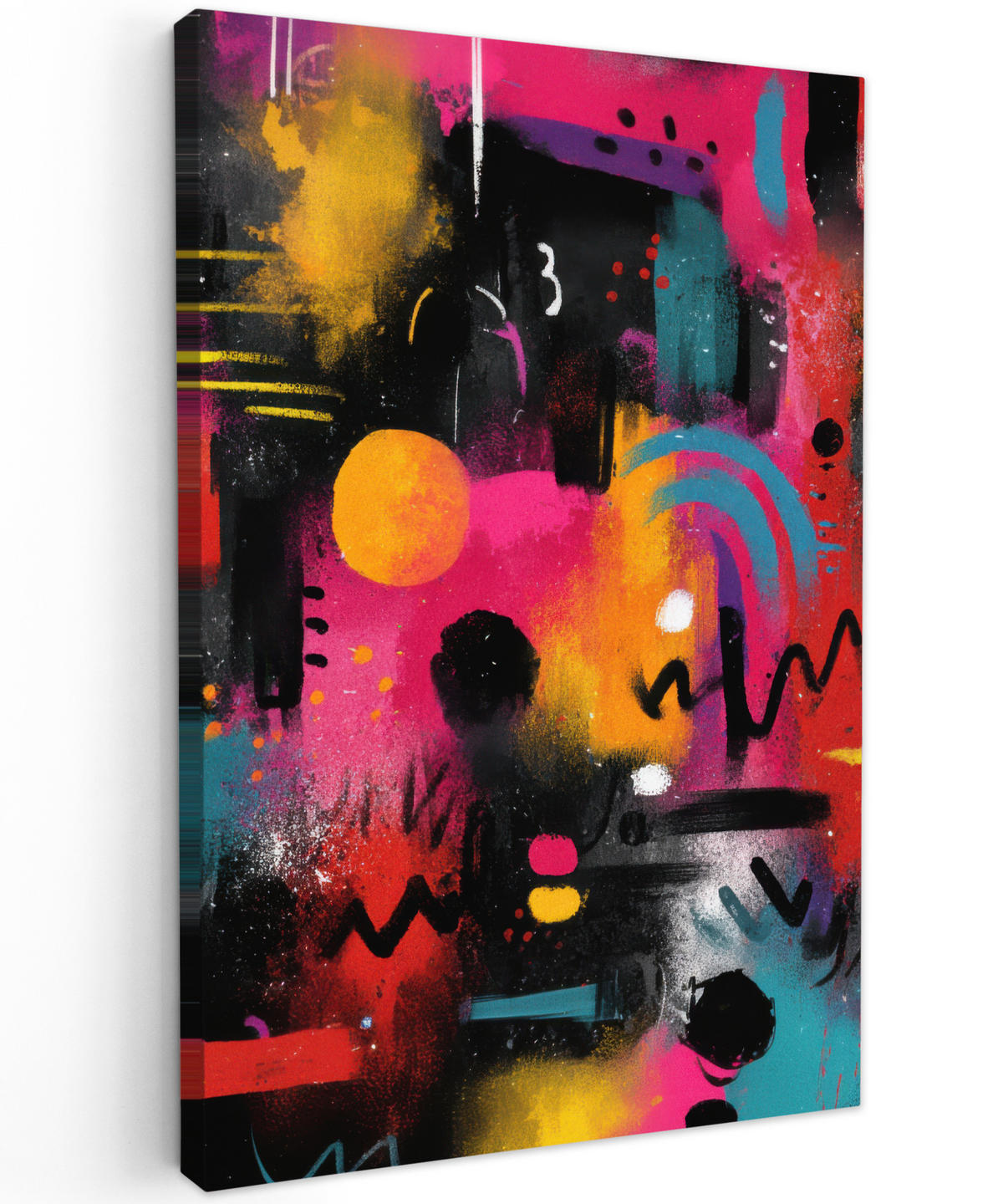 LEINWANDBILD Farbflächen - Formen - Bunt - Abstrakt Wanddeko 40x60 cm - Pink, Textil (40/60cm) - MuchoWow