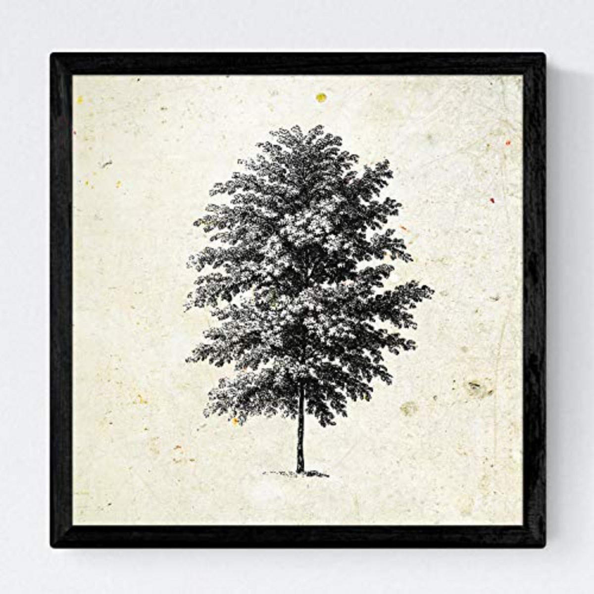 POSTER Set mit 4 Blättern der Baumstamm fein Jahrgang Hintergrund 20x20cm Rahmenlos - Klar, Papier (20/3cm) - Nacnic