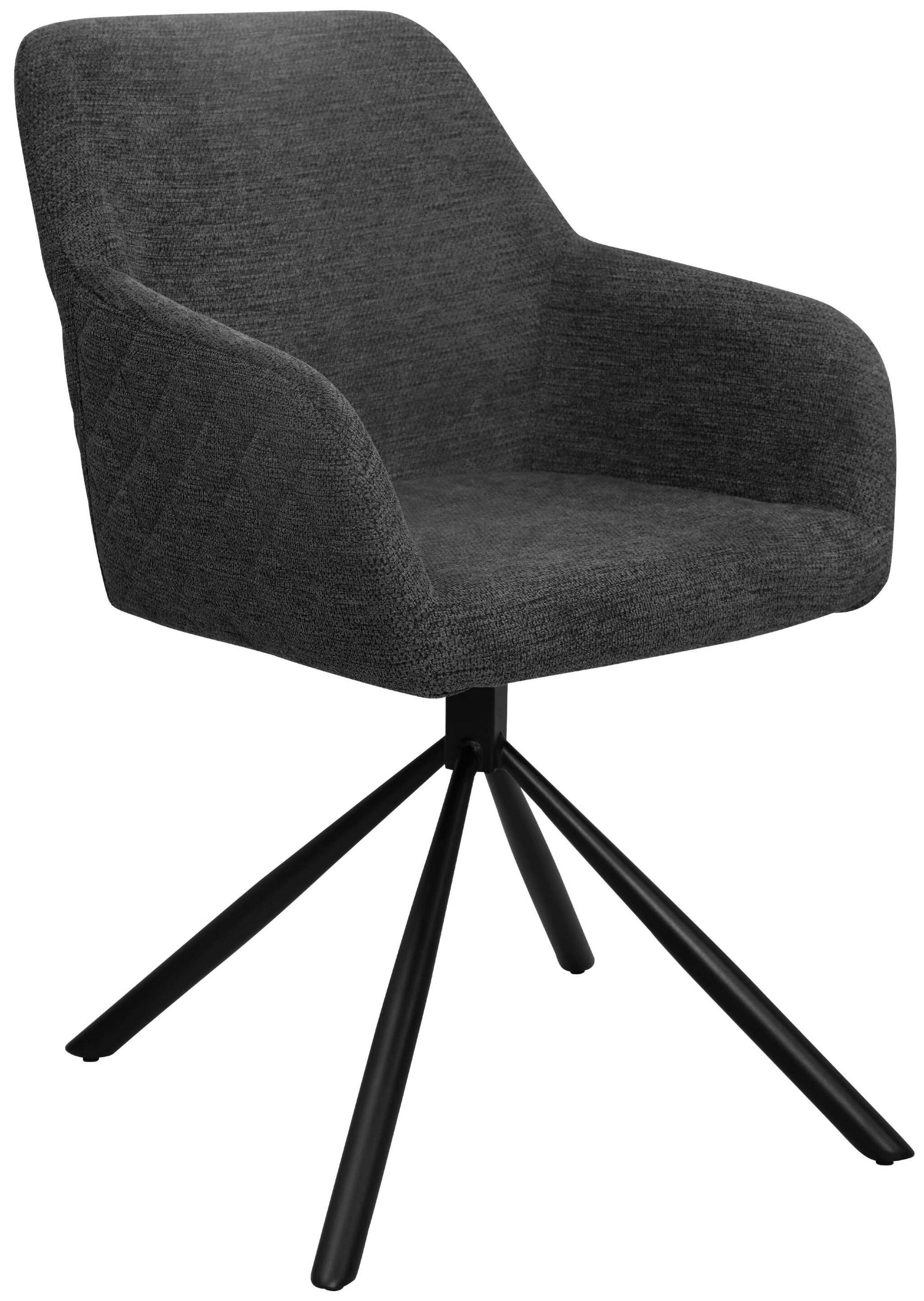 ESSZIMMERSTUHL Cuneo - Schwarz/Grau, Textil/Metall (56/85/60cm) - Mr. Deko