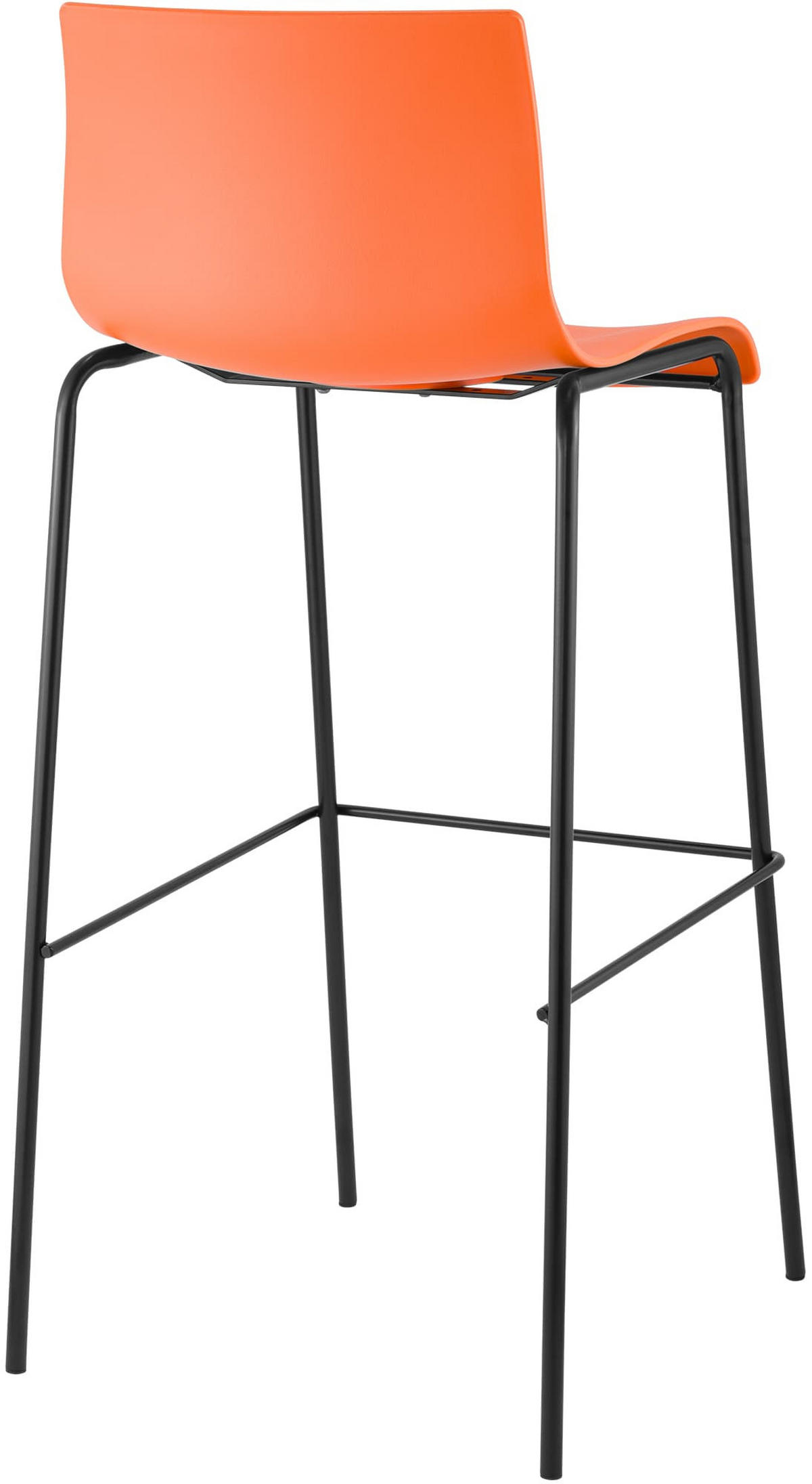 BARHOCKER Kunststoff Orange - Schwarz/Orange, Kunststoff/Metall (43/100/48cm) - CLP