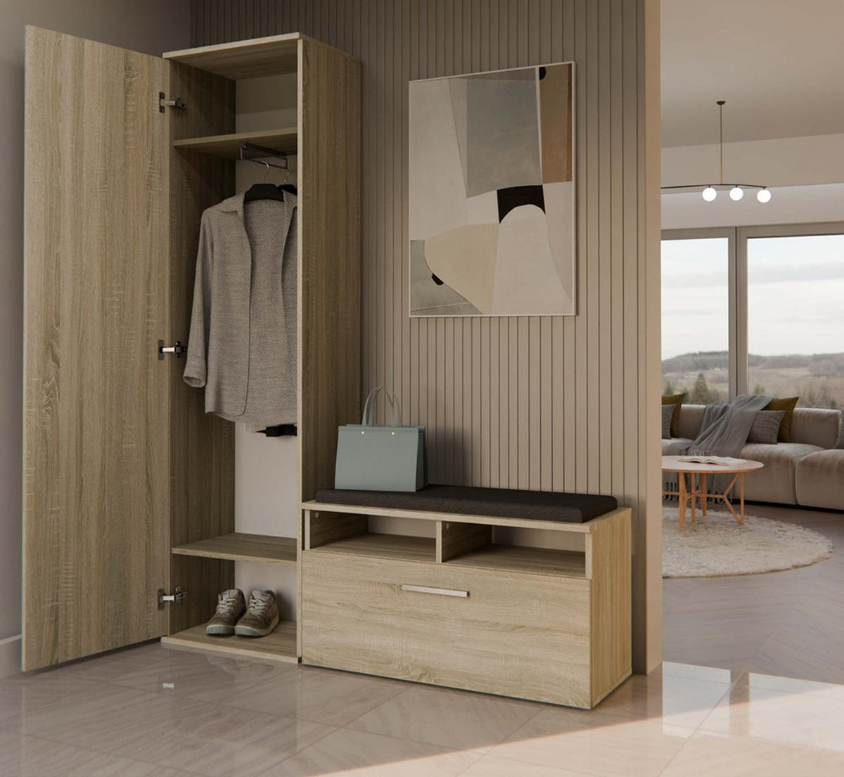GARDEROBENSCHRANK Sonoma 50/180/35 - Sonoma Eiche, Holzwerkstoff (50/180/35cm) - RAUMHIRSCH FURNITURE