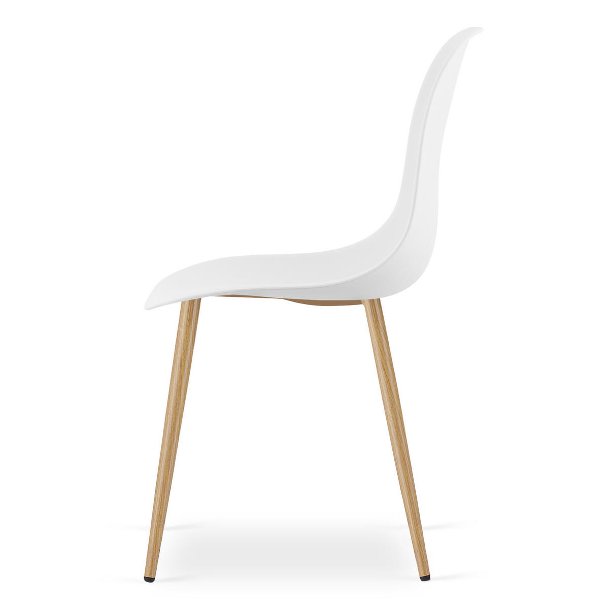 ESSZIMMERSTUHL 4-er Set KALEO weißer Sitz, natürliche Beine - Weiß/Naturfarben, Kunststoff (46/84/51cm) - Valora