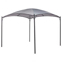 PERGOLA Stahl grau 305/305 cm Vomero - Schwarz/Grau, Kunststoff (305/212/305cm) - Beliani