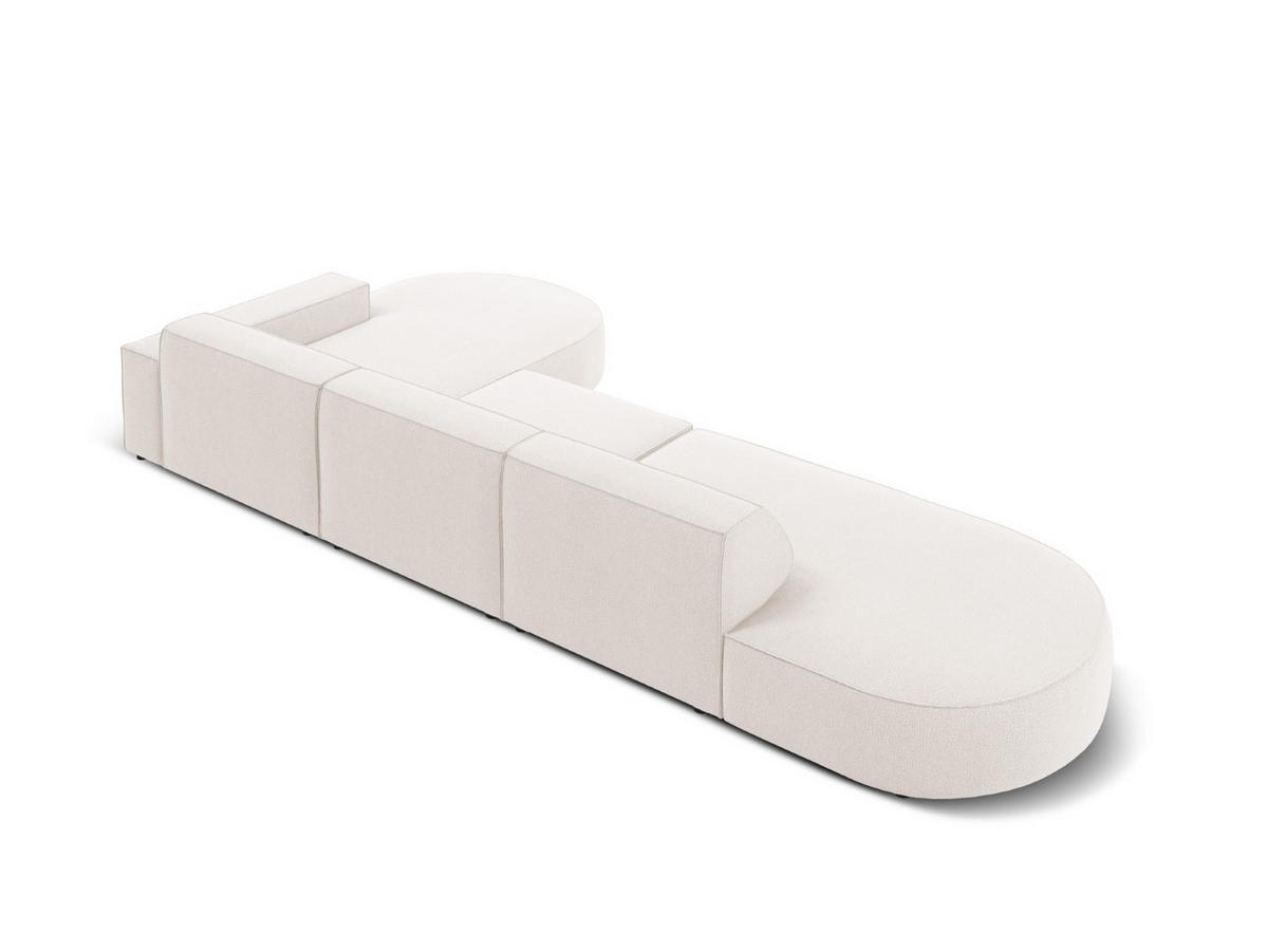 ECKSOFA rechts Jodie aus strukturiertem Stoff leichtes beige 4 Sitzplätze - Beige, Textil (166/342cm) - Micadoni