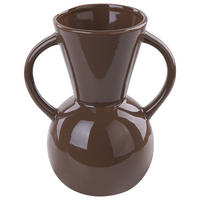 BLUMENVASE Porzellan braun Orestiada - Braun, Keramik (19cm) - Beliani