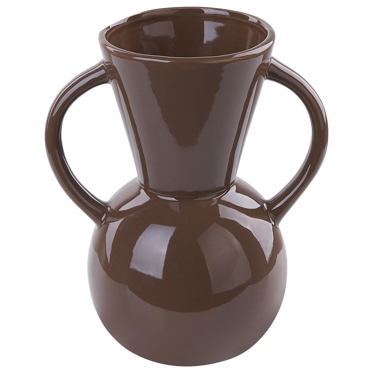 BLUMENVASE Porzellan braun Orestiada - Braun, Keramik (19cm) - Beliani