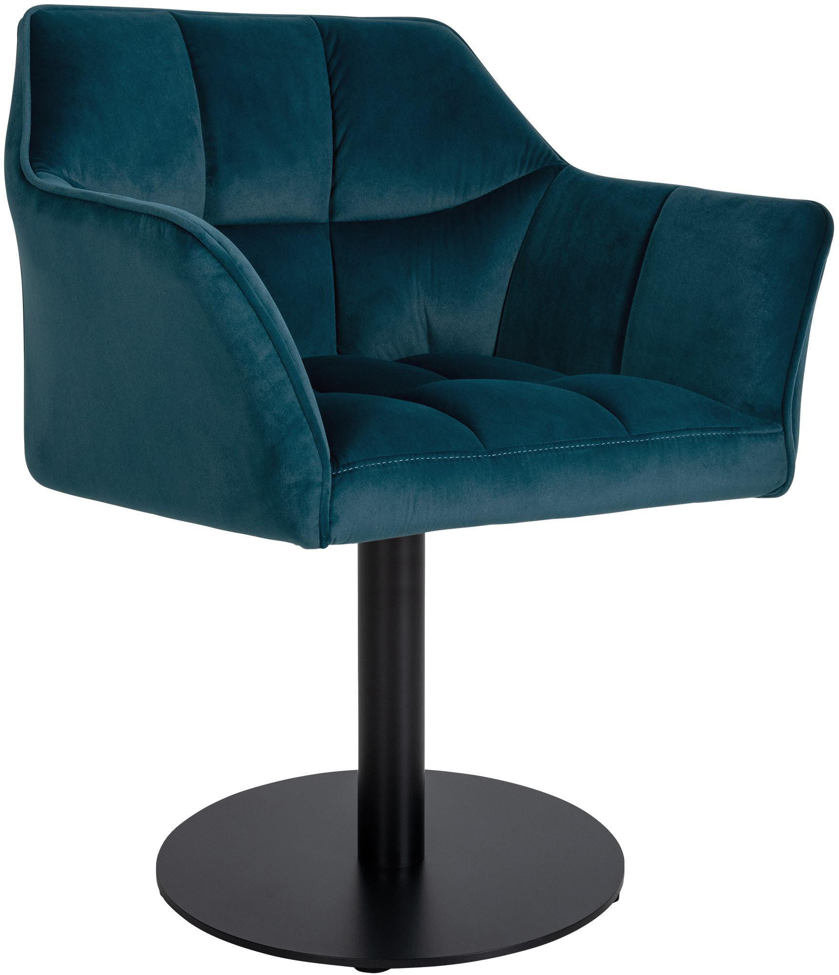 SESSEL Samt Grün - Schwarz/Grün, Textil/Metall (64/75/48cm) - CLP