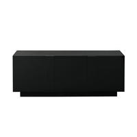 SIDEBOARD Schwarz Hochglanz 3 Türen 160cm 6 Fächer modern - Schwarz, Holzwerkstoff (35/60/160cm) - FLIEKS