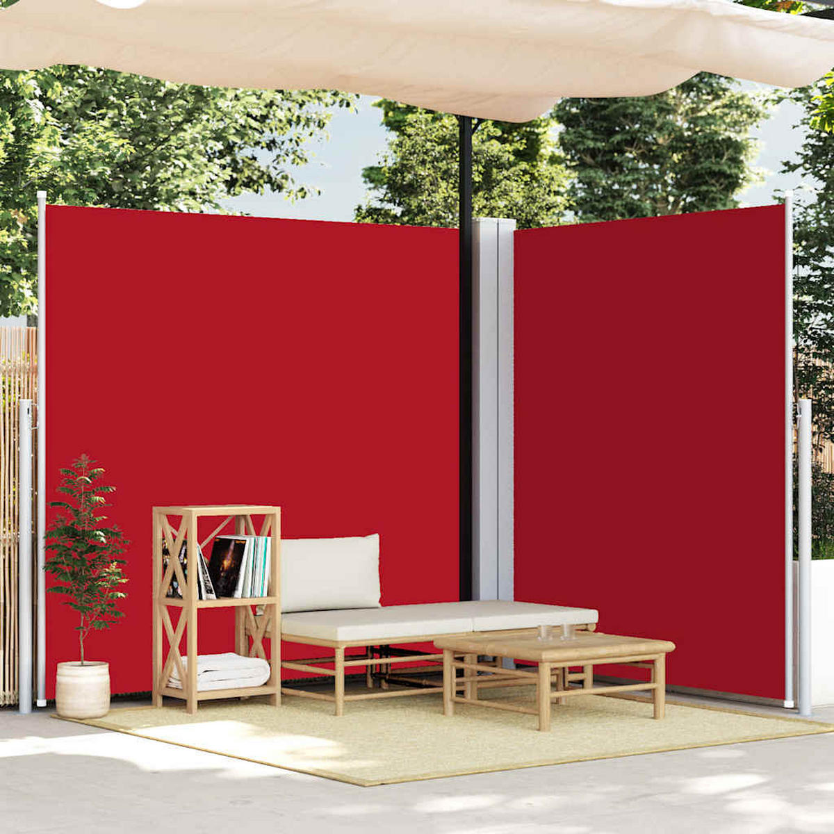 SEITENMARKISE Ausziehbar Rot 200x600 cm - Rot, Textil (600/200/600cm) - furnicato