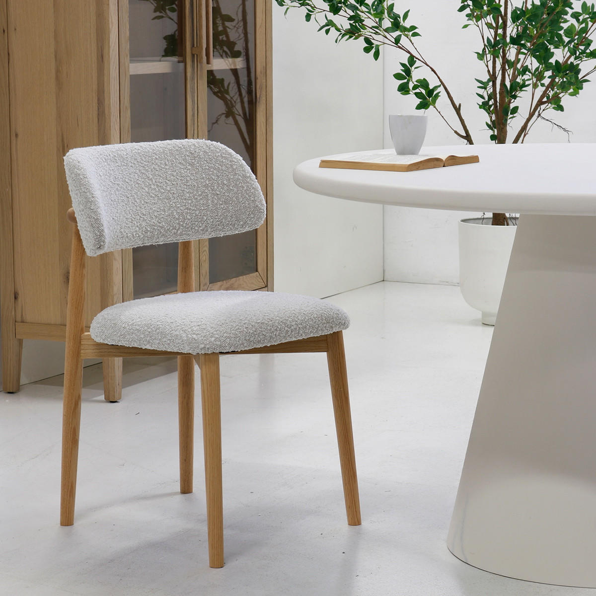 ESSZIMMERSTUHL 2er Set 2er-set aus Stoff mit Eichenholz, beige - Beige/Naturfarben, Holz/Textil (48/78/51cm) - Giga Meubel