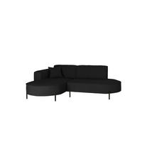 ECKSOFA Valencia Xs - Schwarz, Holzwerkstoff/Textil (236/165cm) - Fun Möbel