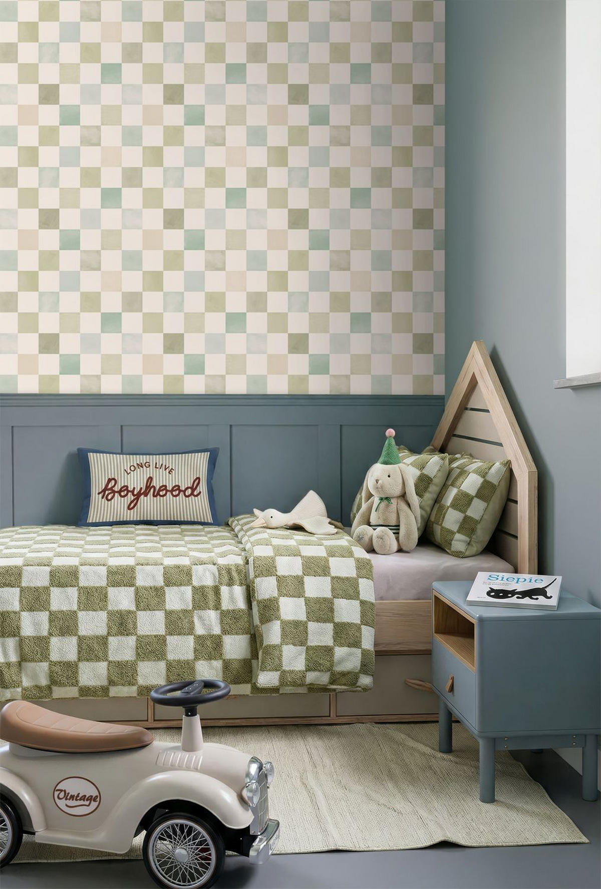 TAPETE Karomuster 50 x 900 cm - Beige, Papier (50/0.1cm) - ESTAhome