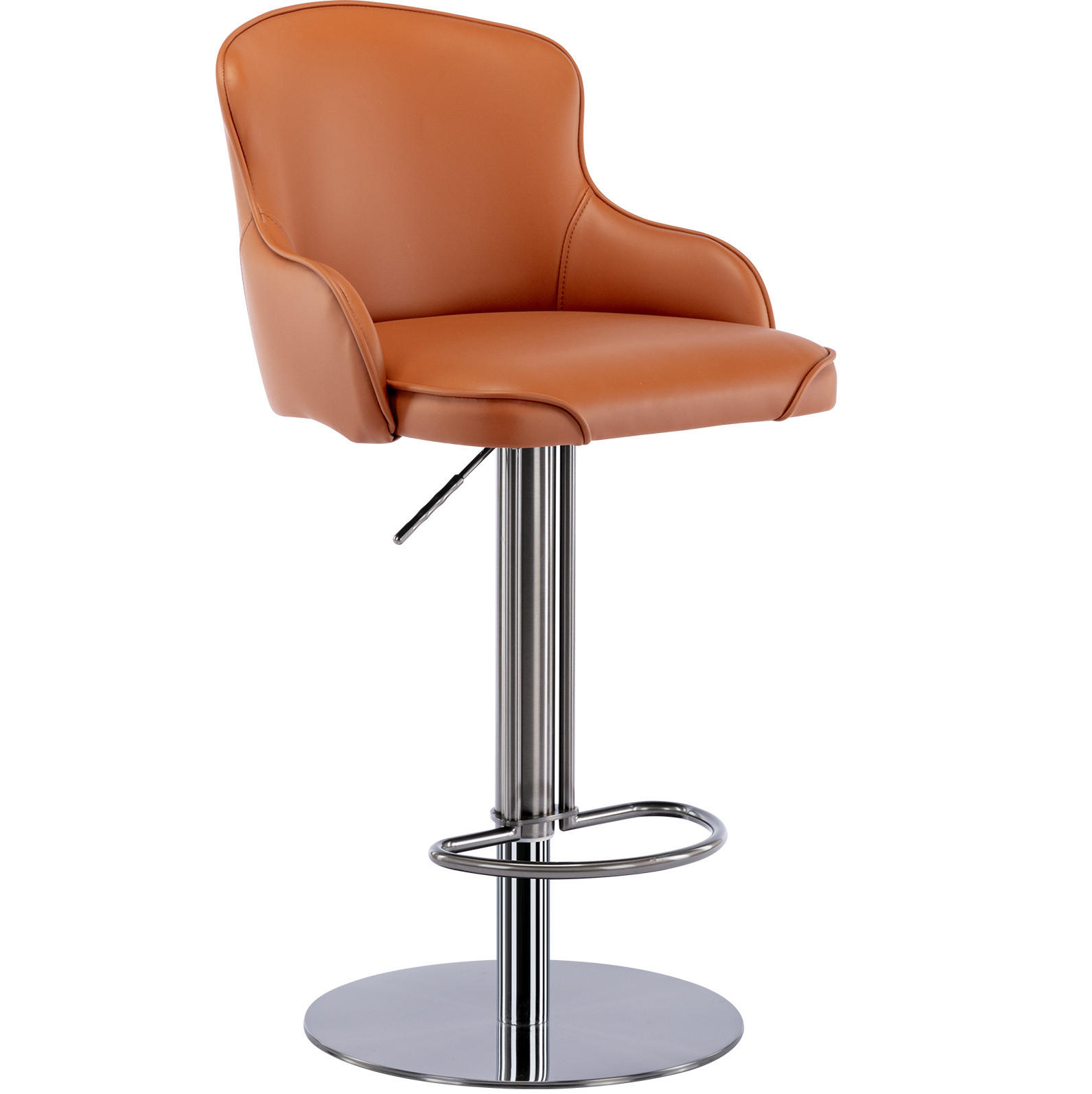 BARHOCKER höhenverstellbar drehbar 58-83 cm Edelstahl Braun - Braun, Metall (52.5/116/52.5cm) - Meubliv