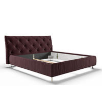POLSTERBETT ANNY Violett Massivholz - Violett, Textil (180/200cm) - KAWOLA