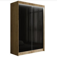 KLEIDERSCHRANK PEKA mit LED - 120 cm - Eichefarben|Schwarz - Eichefarben/Schwarz, Holzwerkstoff (120/215/61cm) - ALTDECOR