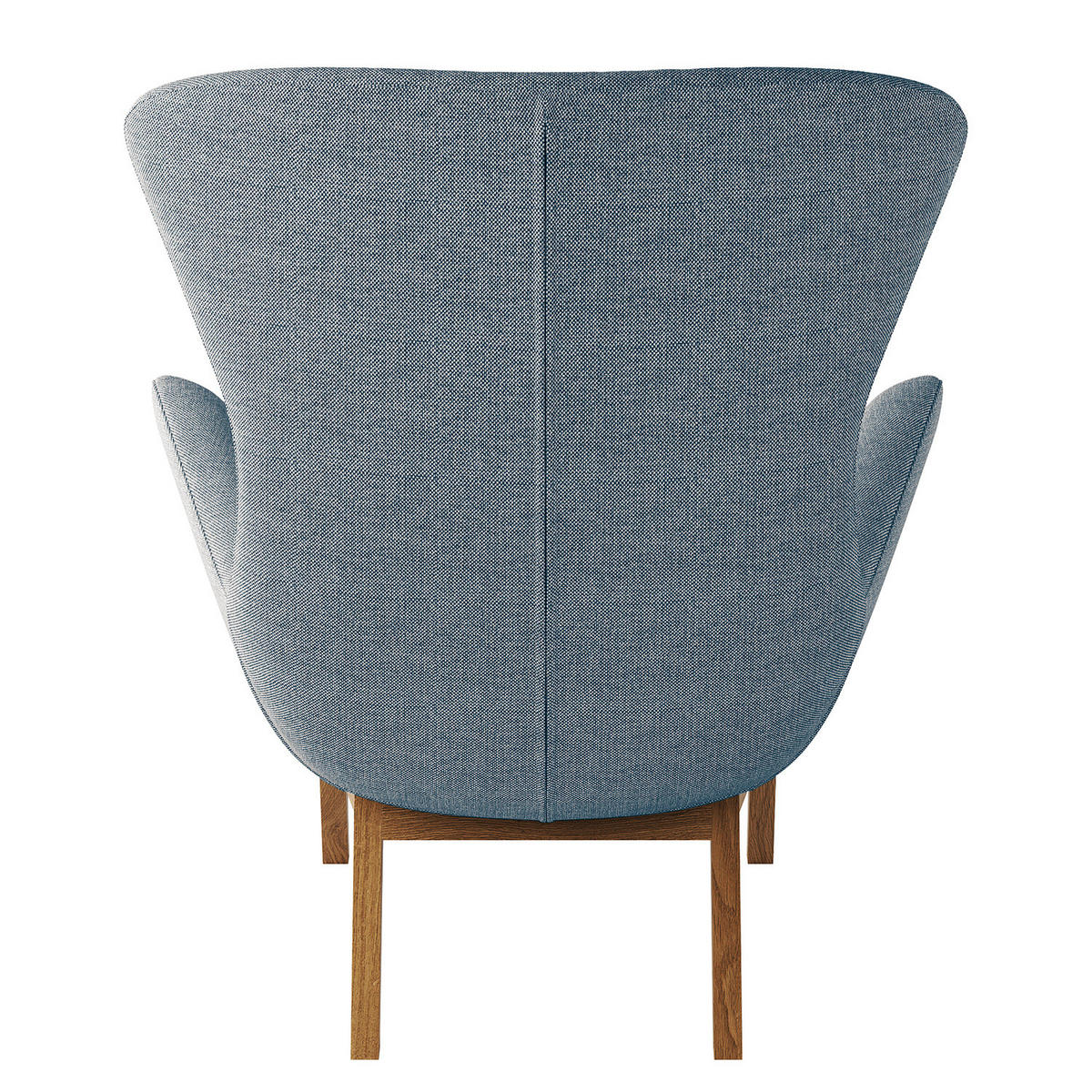 SESSEL mit Holzfüßen - Blau/Eichefarben, Eichenholz/Textil (84/99/96cm) - home24