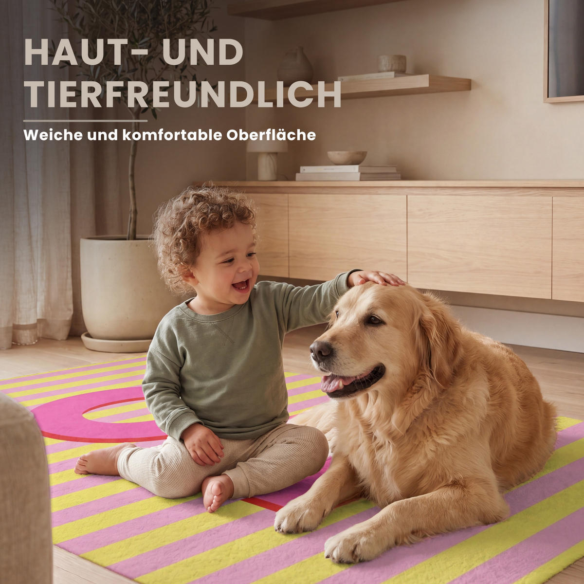 TEPPICH - Text - Streifen - Rosa - 120x80 cm - Pink, Kunststoff/Textil (120/0.4cm) - OnlyWow