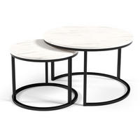 TISCH Schwarz Marmur Bianco Rund 2in1 Mit Metallgestell - Multicolor, Holzwerkstoff (1/1/48.42cm) - Sepro Meble