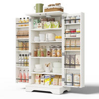 HOCHSCHRANK aus MDF mit 3D-Wellentüren, LED-Sensorlicht und verstellbarem Einlegeboden, 120/60/40 cm, Weiß - Weiß, Holzwerkstoff (60/120/40cm) - Redom