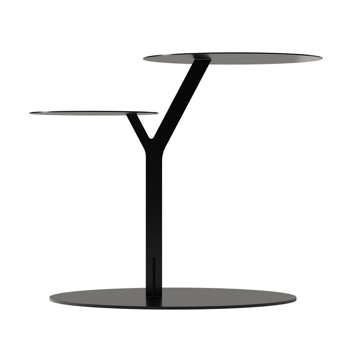 BEISTELLTISCH IROKO mit 2 Ablagen, Metall, Schwarz - Schwarz, Metall (54/32/44.5cm) - Kayani