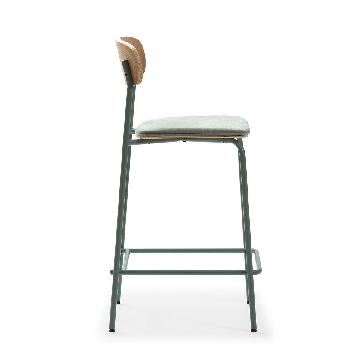 BARHOCKER (Set aus 2) aus Stoff mit schwarzen Metallbeinen - adriana 42/48/66 cm - Grün, Textil (48/66/42cm) - Drawer