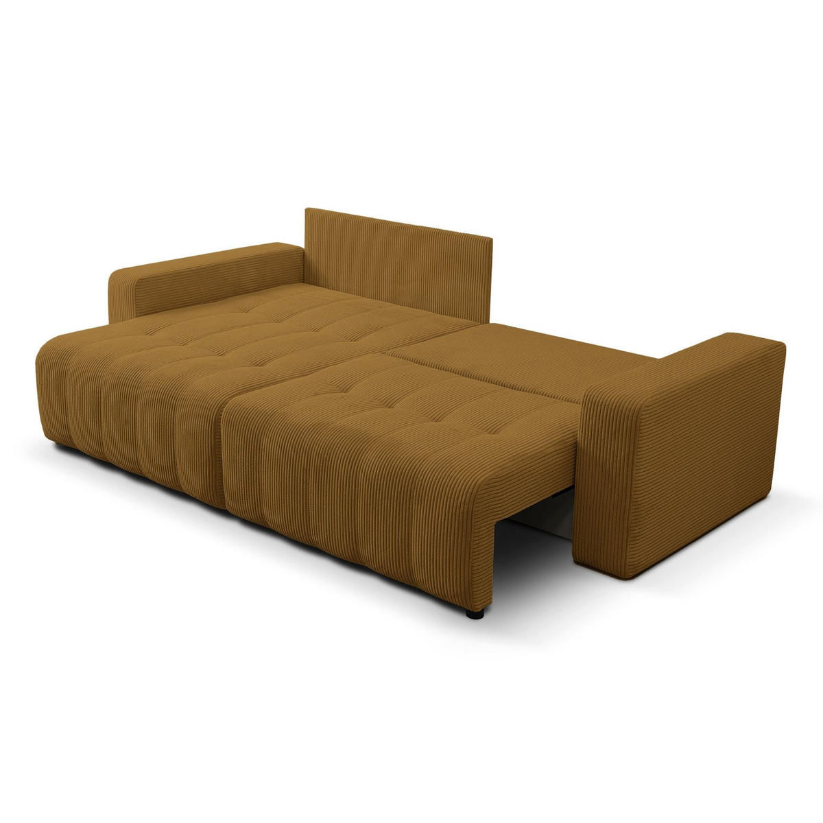 ECKSOFA Maillo Senfgelb Cord - Gelb/Schwarz, Kunststoff/Textil (245/143cm) - Selsey