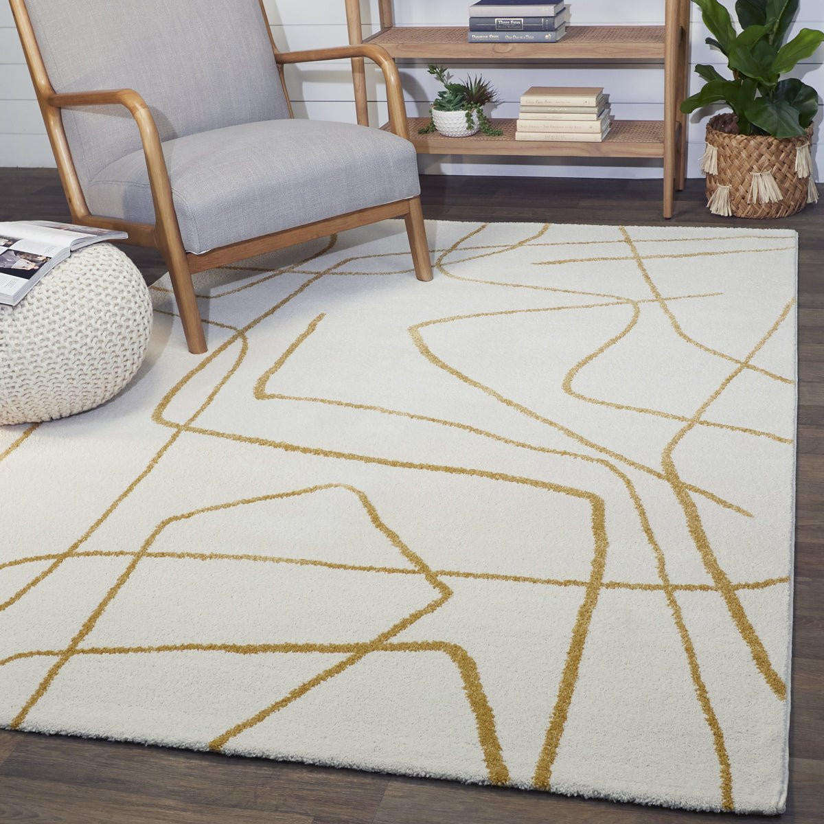 TEPPICH Designer weich gelb gelb - Gelb, Textil (120/170cm) - AFK Living