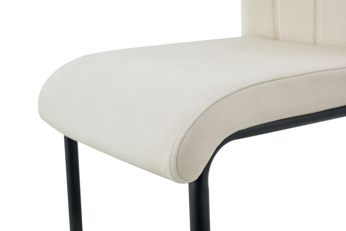 SCHWINGER-STUHL 2er Set Lyon Stühle in Creme - gemütliches Design - B/H/T: 43x98x61 cm - Creme, Textil (61/98/43cm)