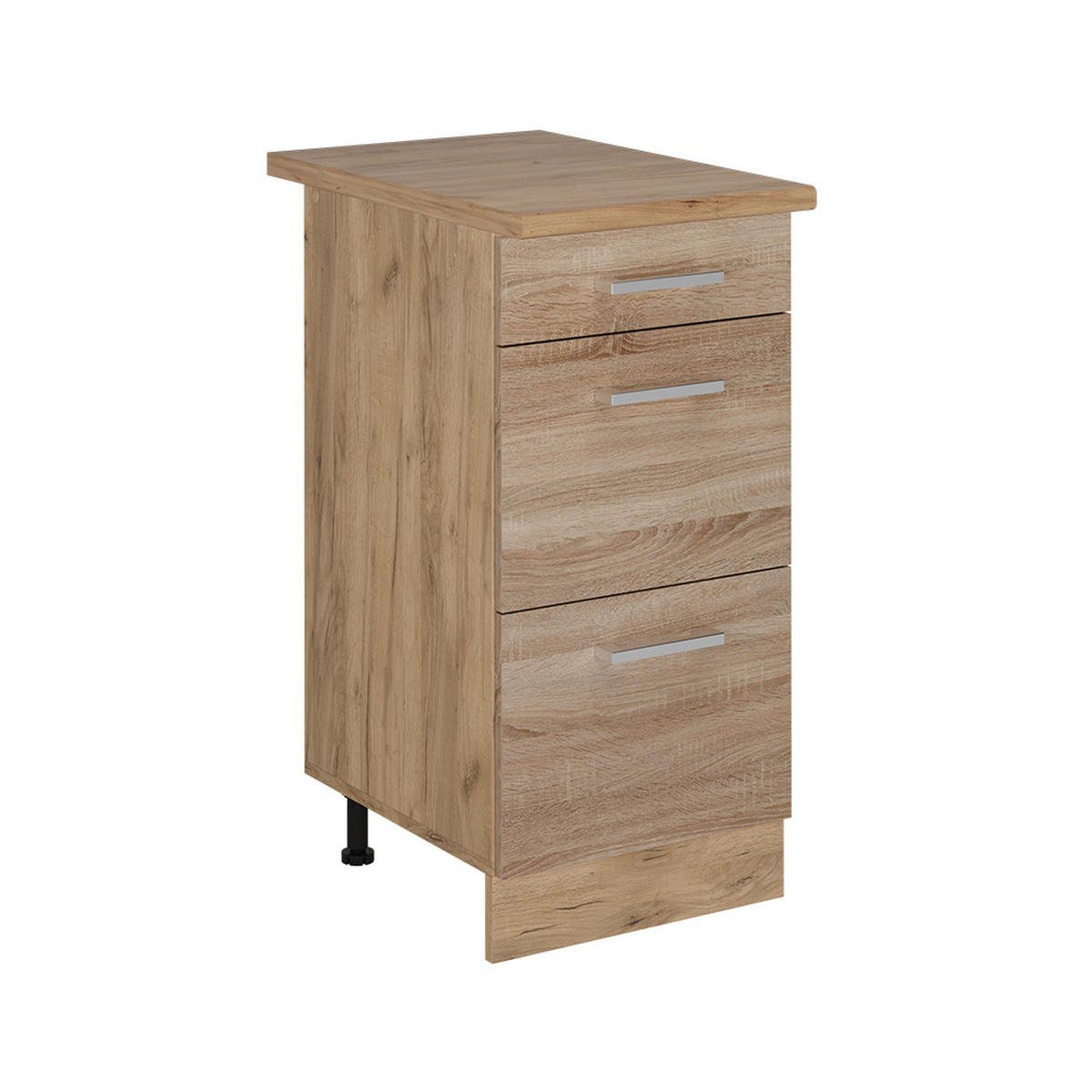 KÜCHENUNTERSCHRANK R-Line Sonoma 40 cm mit Schubladen, AP Eiche - Honigeiche/Eiche Wotan, Holzwerkstoff (40/81.6/60cm) - Vicco
