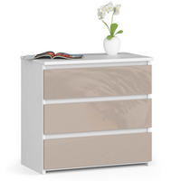 KOMODA Bílá, Cappuccino lesk 57/60/35 - bílá, kompozitní dřevo (60/57/35cm) - RAUMHIRSCH FURNITURE