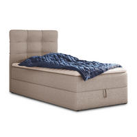 BOXBETT Best Mini - 80x200 - beige (Inari 22, Webstoff) - Beige/Schwarz, Holz/Holzwerkstoff (80/200cm) - Sofnet