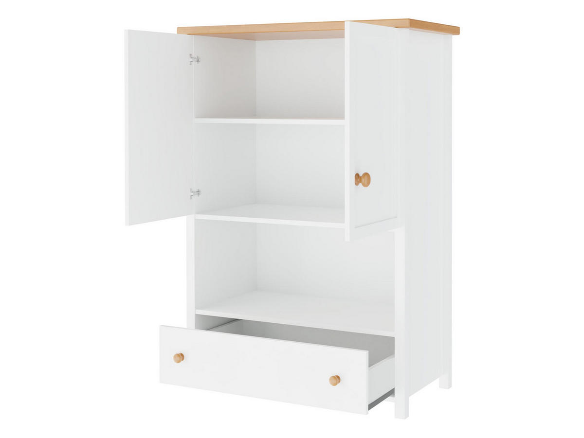 KOMMODE Story 2D1S SO11 - Eichefarben/Weiß, Holzwerkstoff/Kunststoff (85/132/42cm) - MIRJAN24