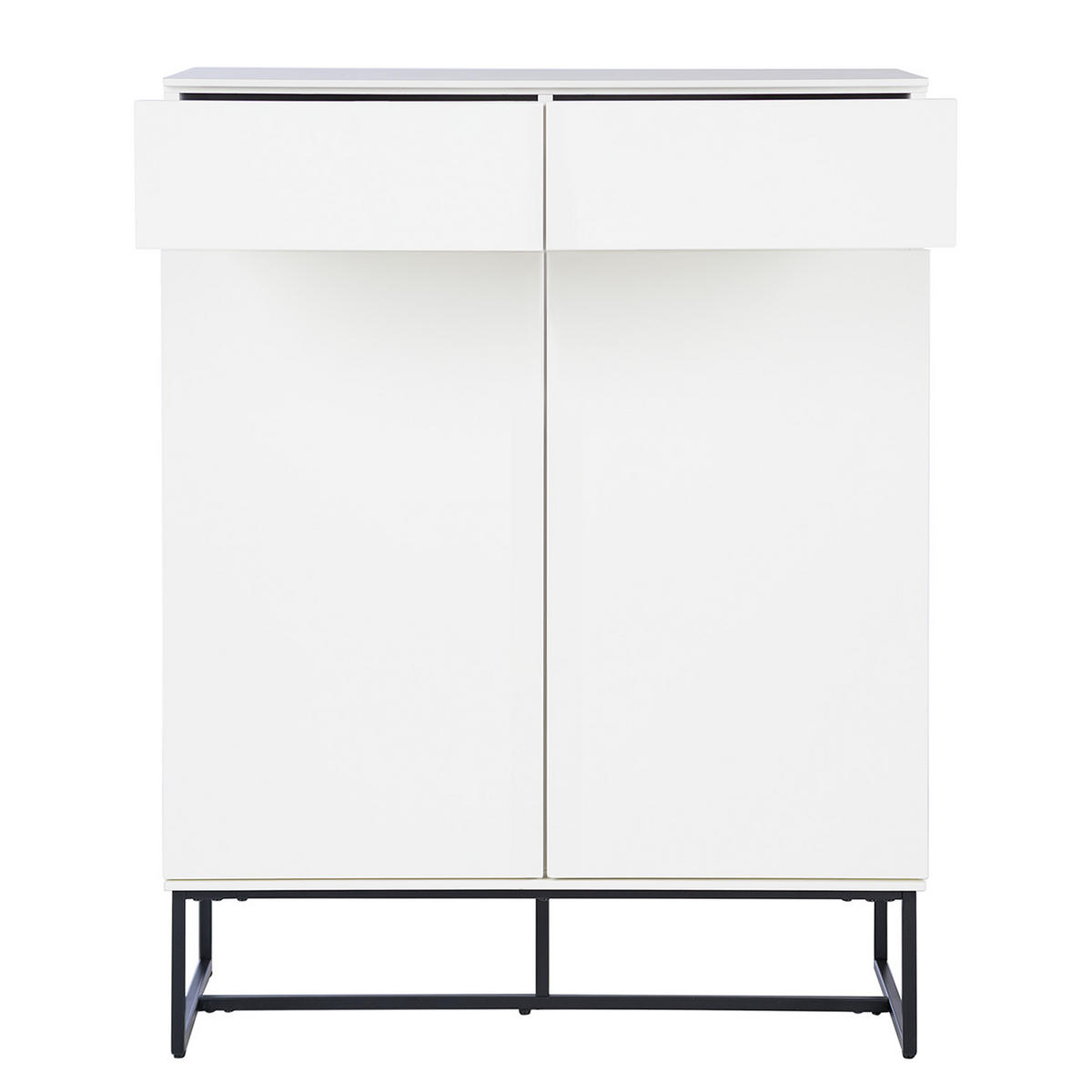 SCHUHKOMMODE mit Schubladen - Schwarz/Weiß, Holzwerkstoff/Metall (80/105/40cm) - home24