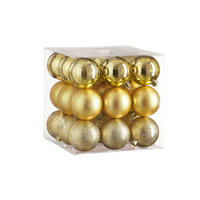WEIHNACHTSBAUMSCHMUCK-SET 27-teilig Christbaumkugeln Gold Mix, Ø 6 cm, Kunststoff - Goldfarben, Kunststoff (30/30/30cm) - LAALU