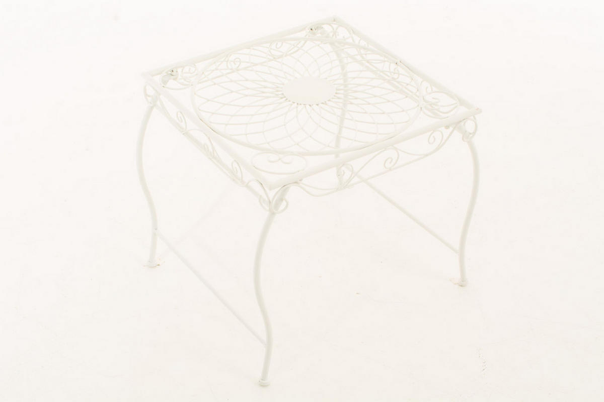 GARTENTISCH Carina weiß - Creme, Metall (46/49/45cm) - TPFGarden