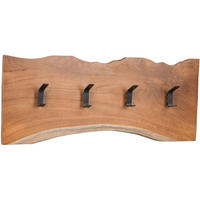 GARDEROBENLEISTE Alaska 2 Baumkante Teakholz massiv 60/25/7 cm - Schwarz, Holz (25/2.75/7cm) - M2 Kollektion