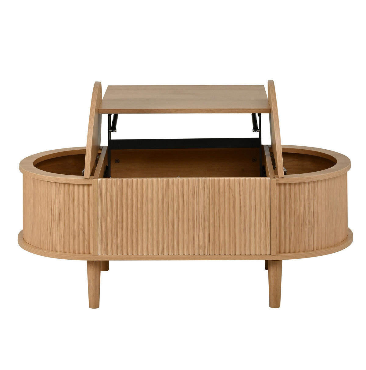 COUCHTISCH aus MDF 100x48x53,5 cm Eichenfarbe höhenverstellbar mit Stauraum - Eichefarben, Holzwerkstoff (100/48/53.5cm) - IVMEU