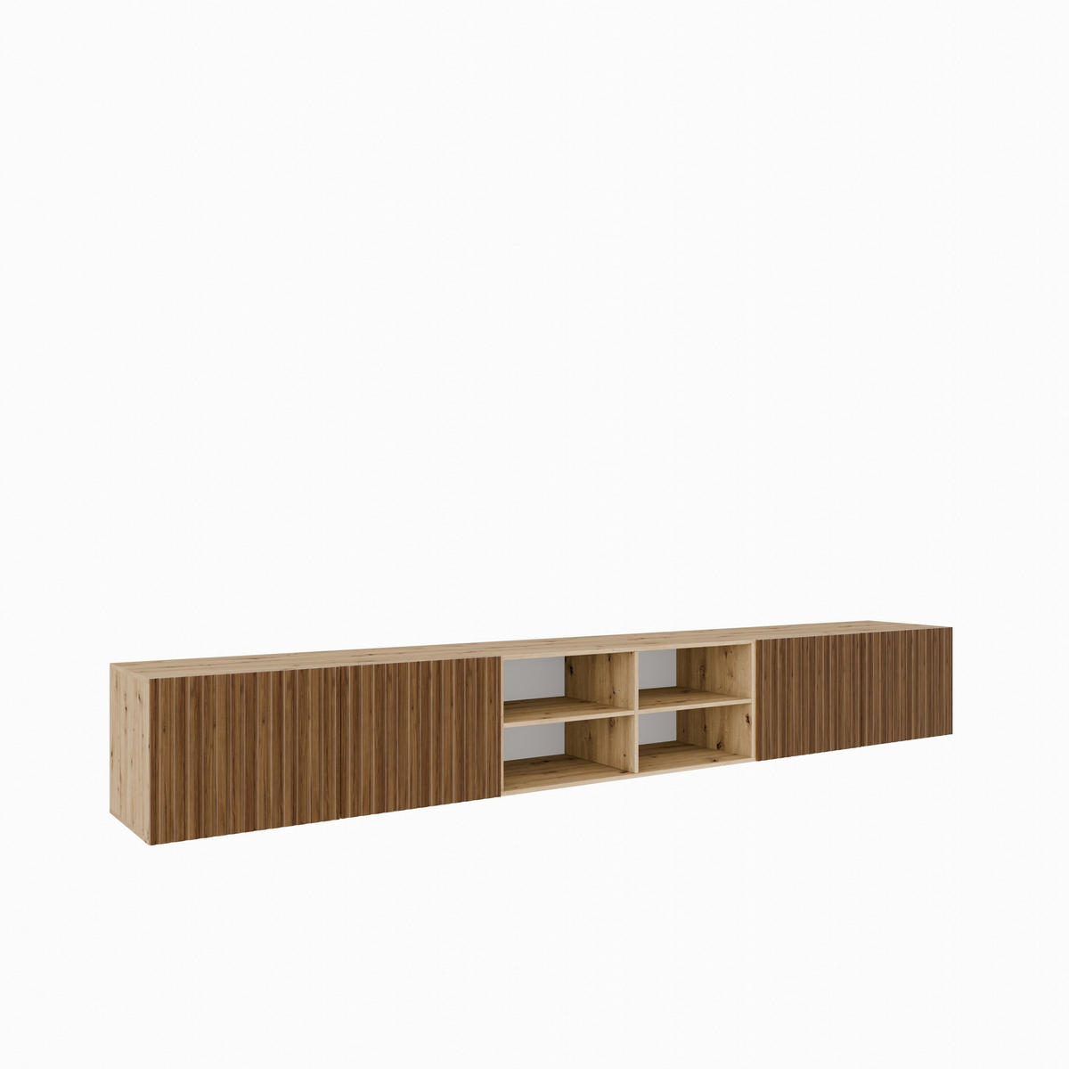 LOWBOARD LIVO 300/41/40 cm, Hängender TV-Schrank Eiche Artisan / Eichefarben - Eichefarben/Braun, Holzwerkstoff (300/41/40cm) - MASSENO