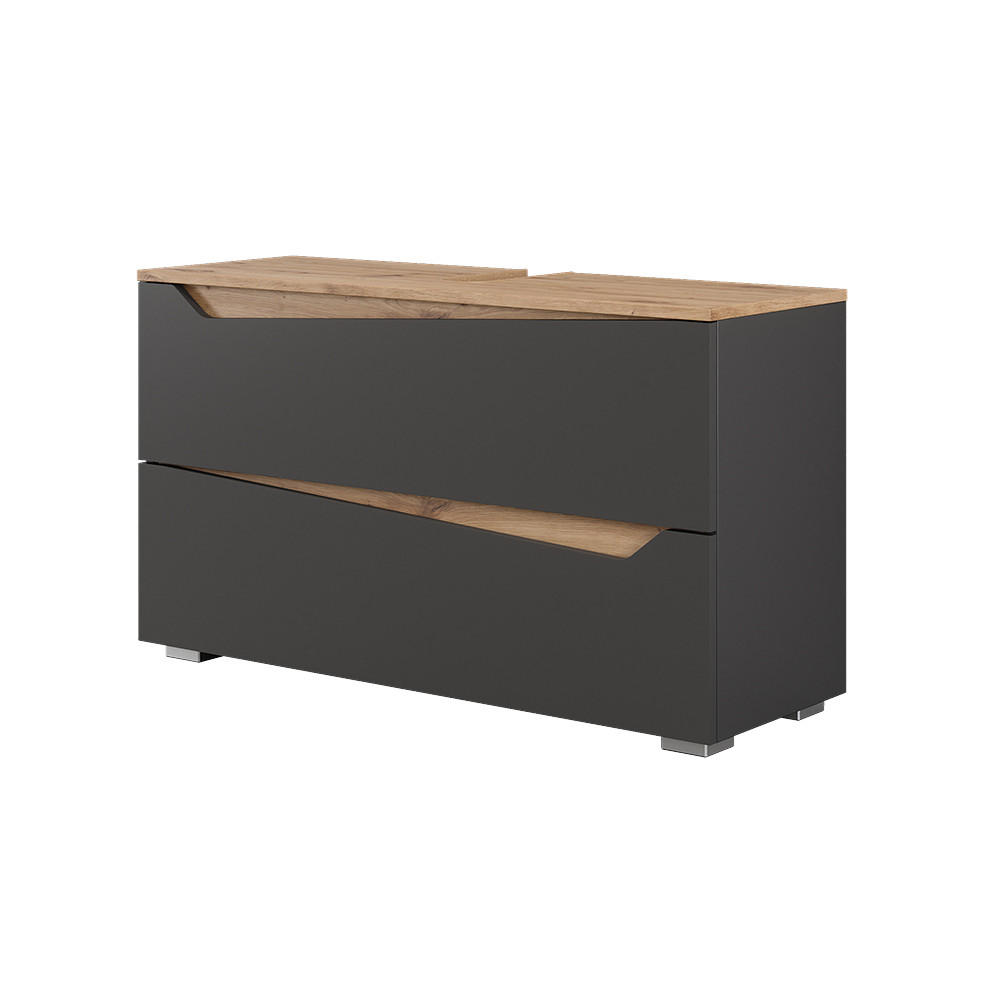 WASCHBECKENUNTERSCHRANK Marelle, Anthrazit/Artisan-Eiche, 100 x 57.5 cm mit 2 Schubladen - Anthrazit/Eiche Artisan, Holzwerkstoff (100/57.5/35cm) - Vicco