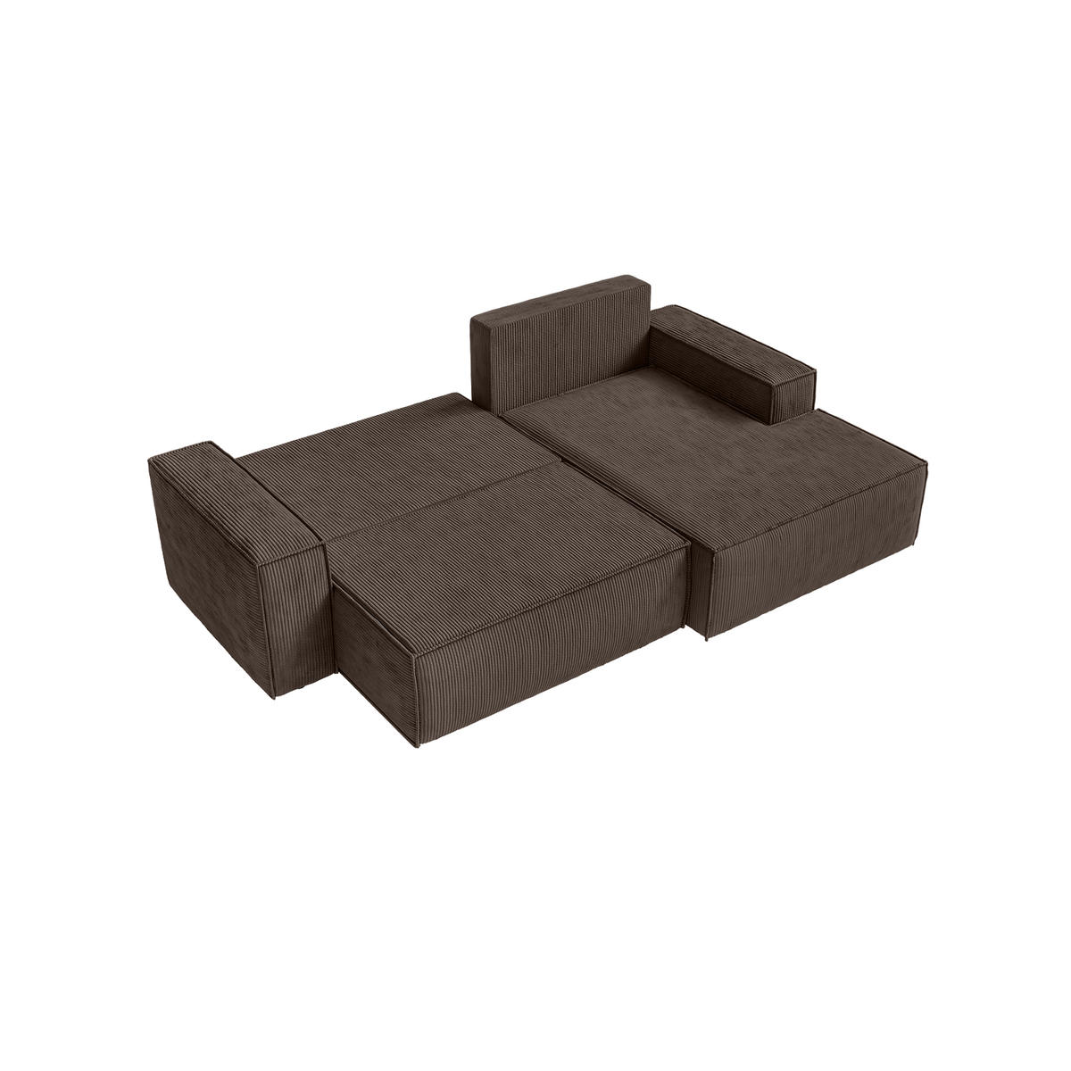 ECKSOFA Kokko mit Schlaffunktion, Braun - Braun, Textil (267/167cm) - Fedve